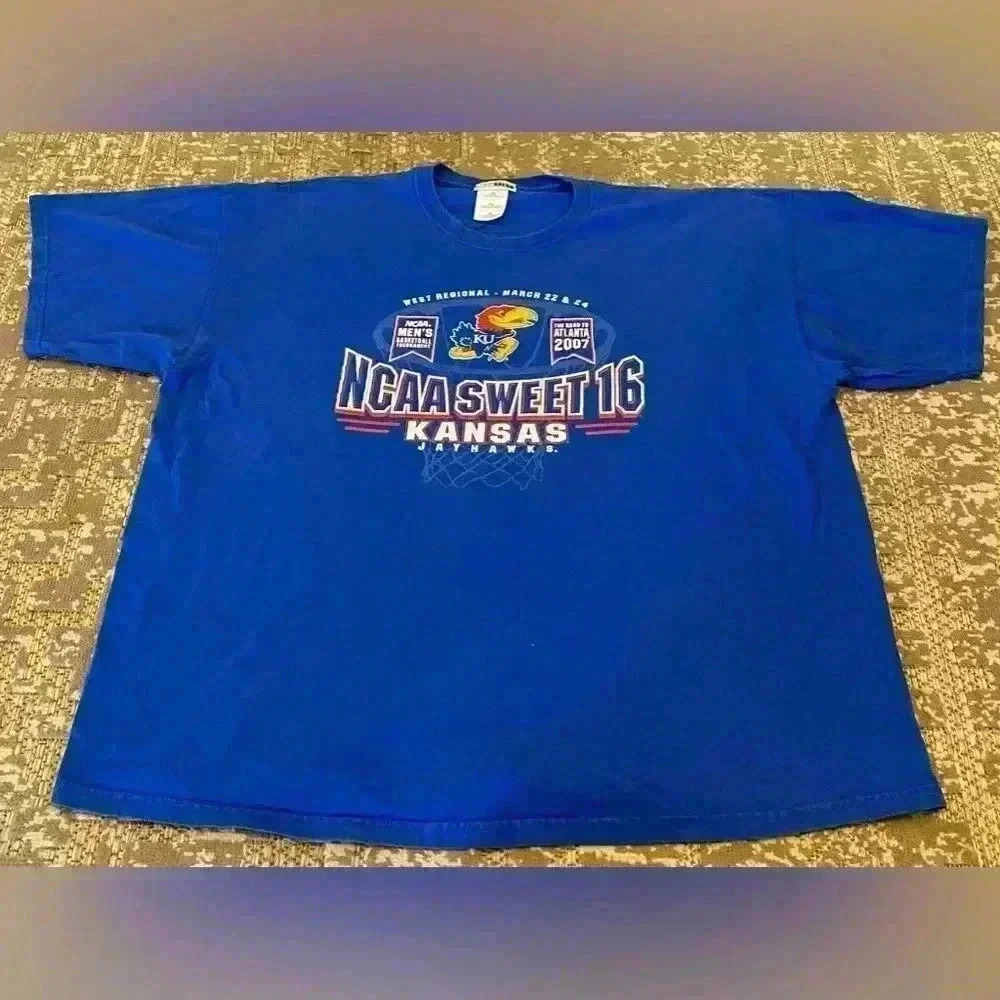 Kansas Jayhawks 2007‎ Sweet 16 shirt Men’s size 2XL color Blue